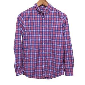 Vineyard Vines Performance Whale Shirt Pink Blue Plaid L (16)